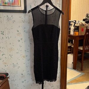 Diane Von Furstenberg Elegant Black Lace Mini Dress